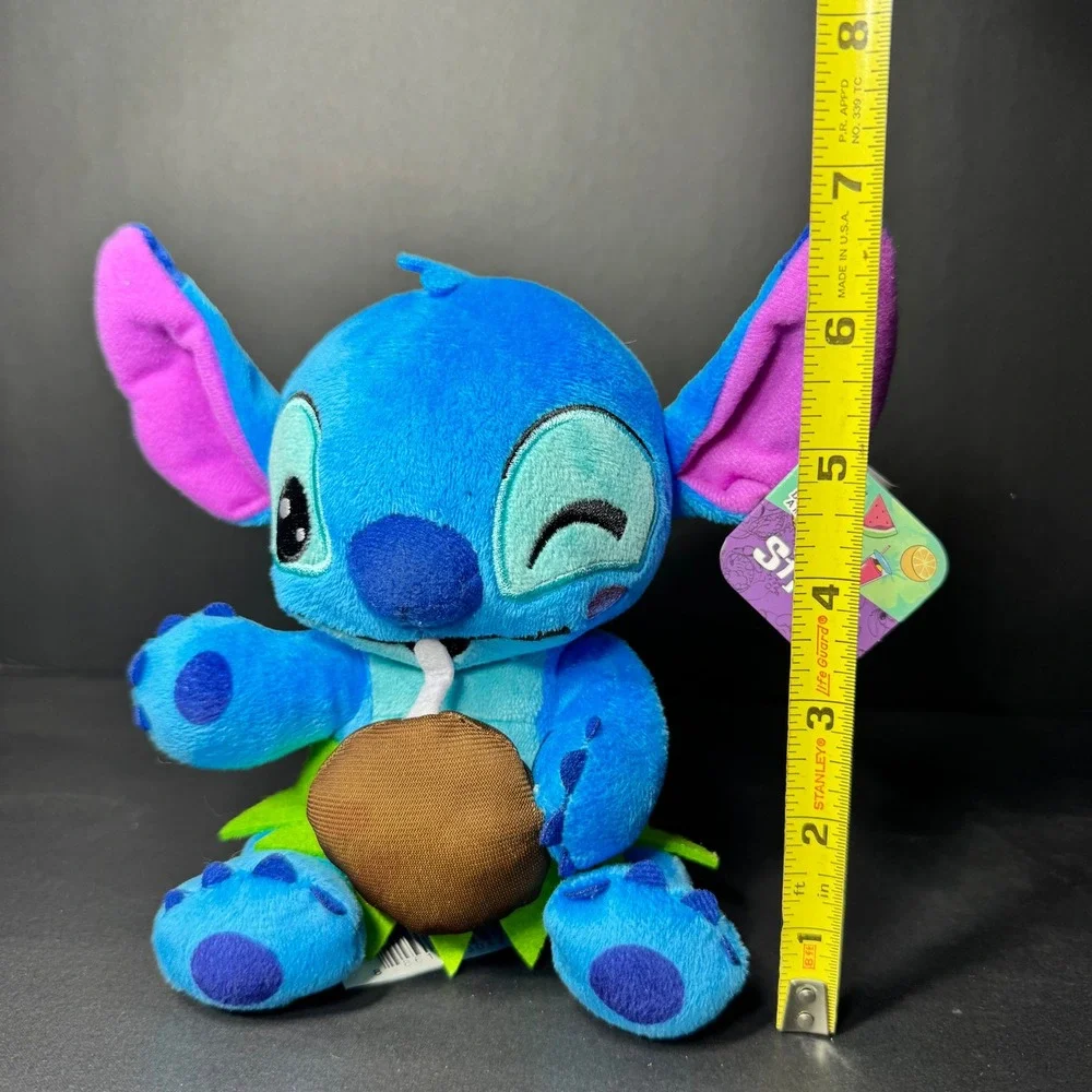 Disney Stitch Feed Me Series Plush Hula Coconut‎ Drink Blue Just Play 7 Inch NEW
